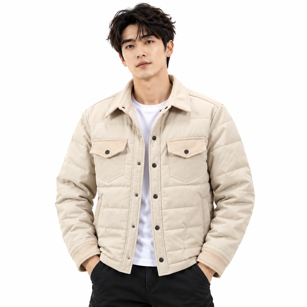Casual Fall Winter Men Lapel Plaid Coat