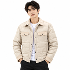 Casual Fall Winter Men Lapel Plaid Coat