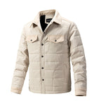 Casual Fall Winter Men Lapel Plaid Coat