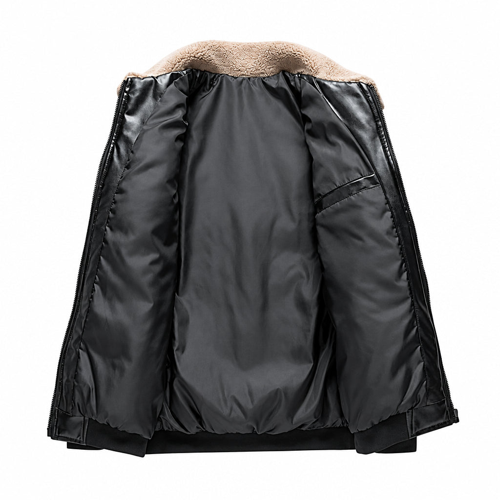 Cotton Men Fur Collar Trend Thickened Leisure Jacket