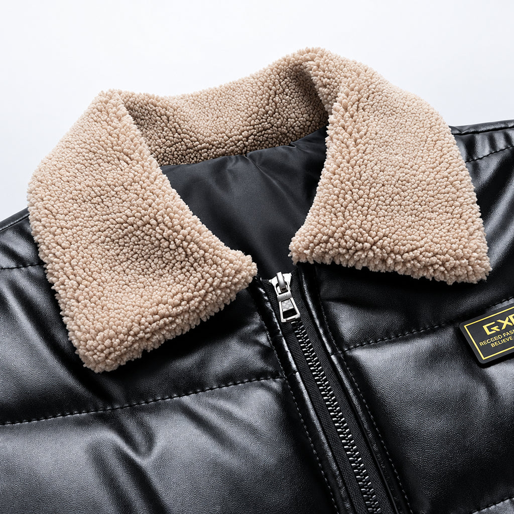 Cotton Men Fur Collar Trend Thickened Leisure Jacket