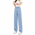 Elastic Waist Lyocell Jeans for Women Wide Leg