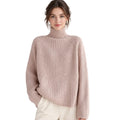Half Turtleneck Sweater Women Loose Padded Knit