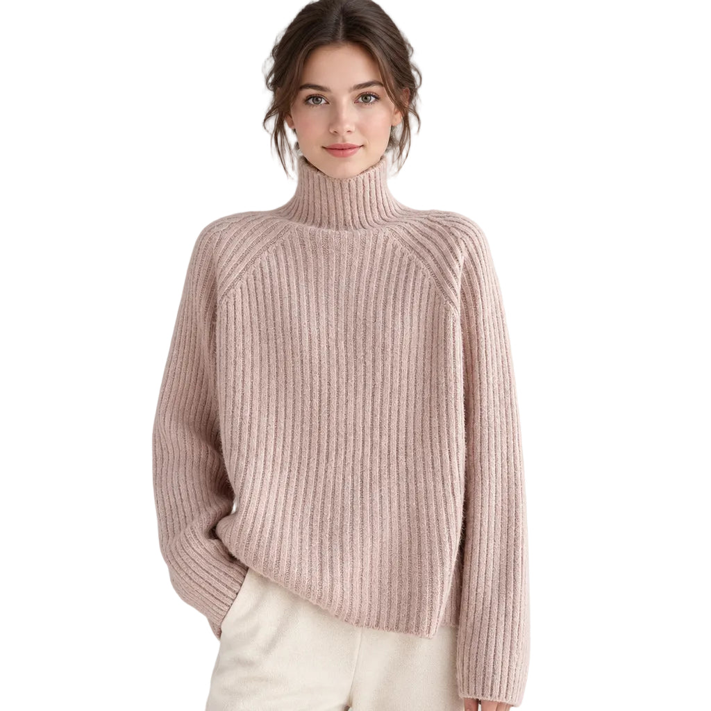 Half Turtleneck Sweater Women Loose Padded Knit