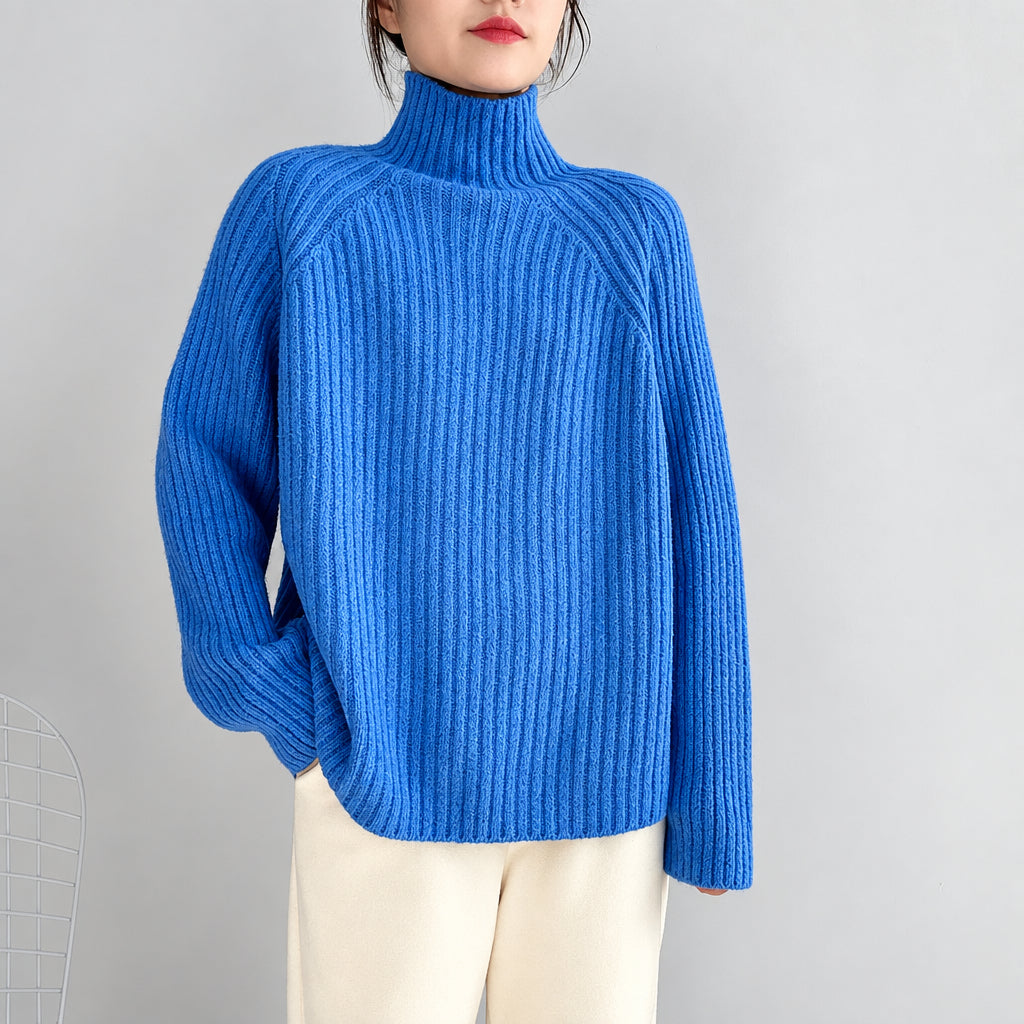 Half Turtleneck Sweater Women Loose Padded Knit