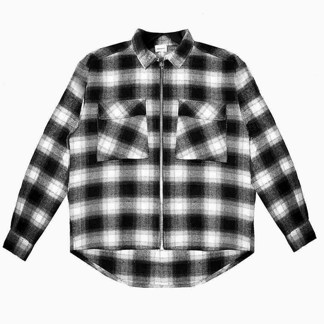 Heavy Fabric Flannel Shirt for Men Short Sleeve Check