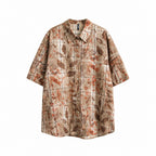 Leaves And Flowers Loose Shirt for Men