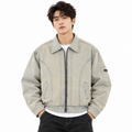 Loose Yellow Mud Color Denim Coat For Men