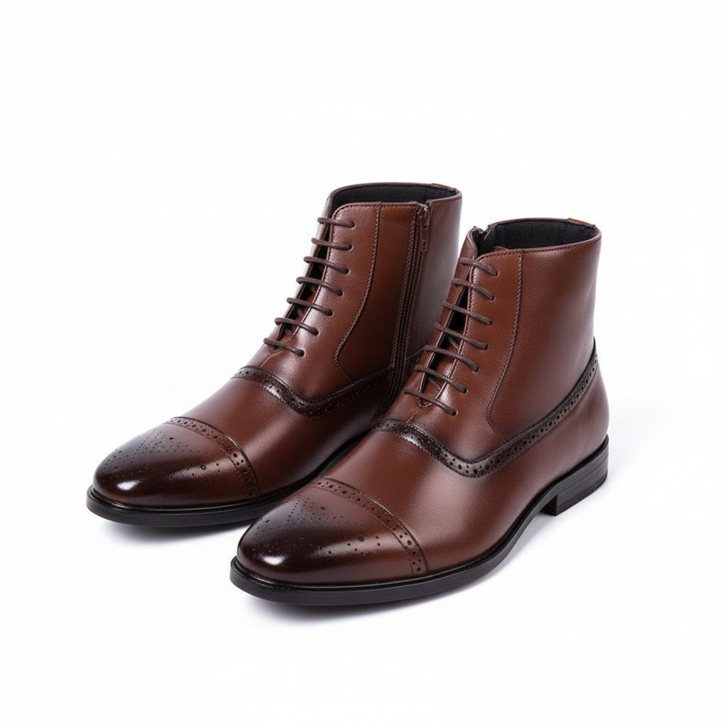 Men Brown Vintage Safety Shoes