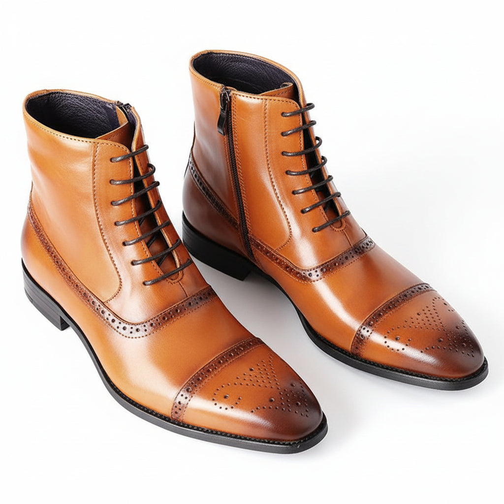 Men Brown Vintage Safety Shoes