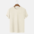 Men Summer Solid Color Round Neck Basic T-Shirts