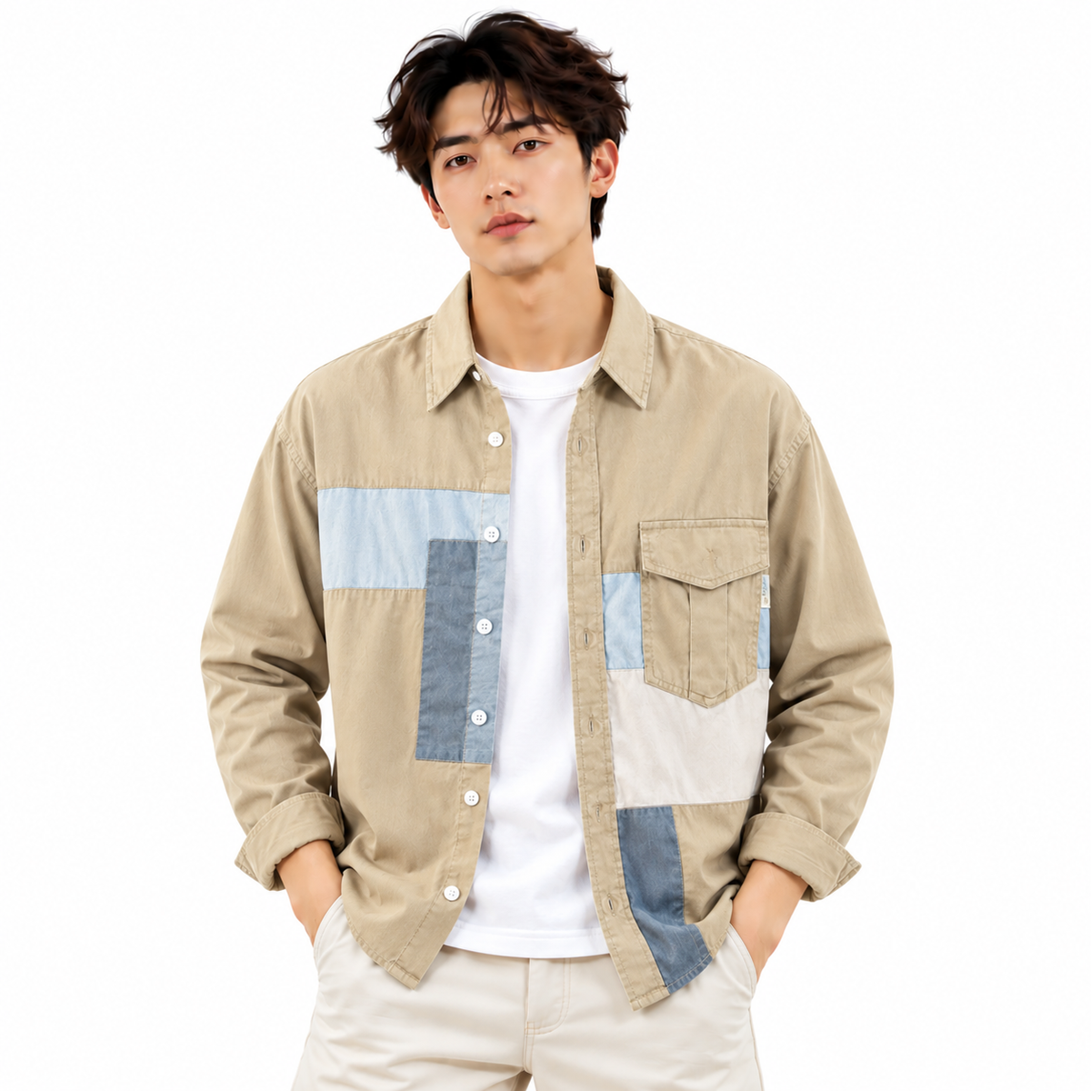 Men's Cotton Casual Workwear Shirt Jacket