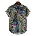 Printing Long Sleeve Shirt Men's Lapel Shirt Cotton Blend