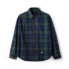 Retro Blue-green Plaid Shirt For Men
