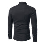 Royal Blue Wedding Tuxedo Shirt Men's Slim Fit Long Sleeve