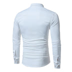 Royal Blue Wedding Tuxedo Shirt Men's Slim Fit Long Sleeve
