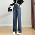 Straight Jeans Stretch Slimming Women Wide Leg