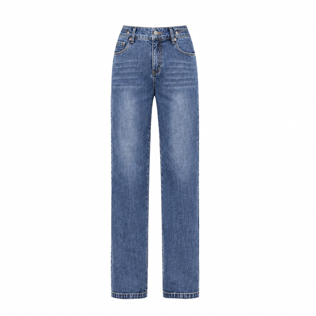 Straight Jeans Stretch Slimming Women Wide Leg