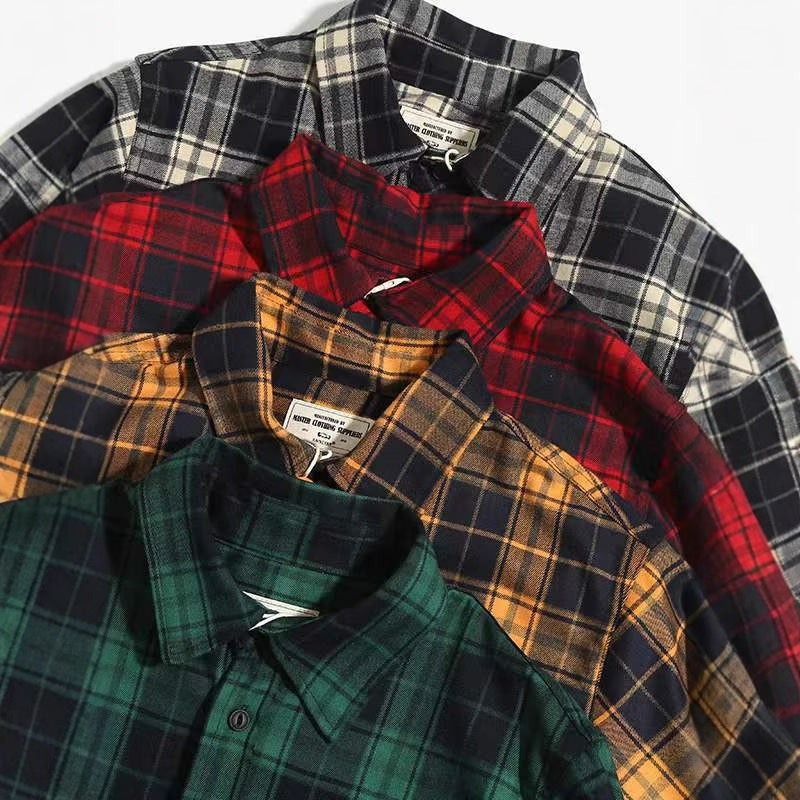 Thickened Double Pocket Overalls Long Sleeve Shirt Men
