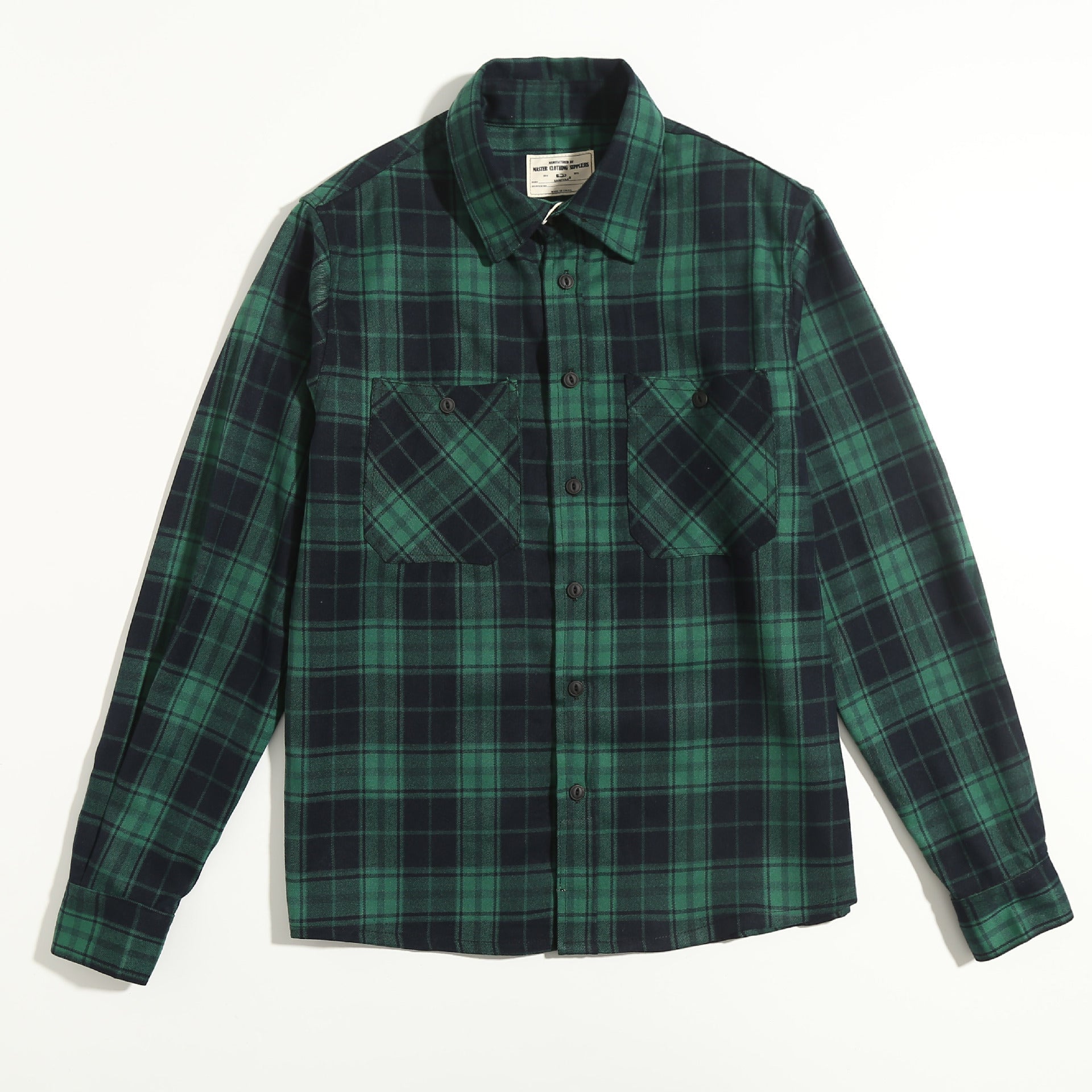 Thickened Double Pocket Overalls Long Sleeve Shirt Men