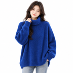 Turtleneck Sweater Women European Style Loose Knit