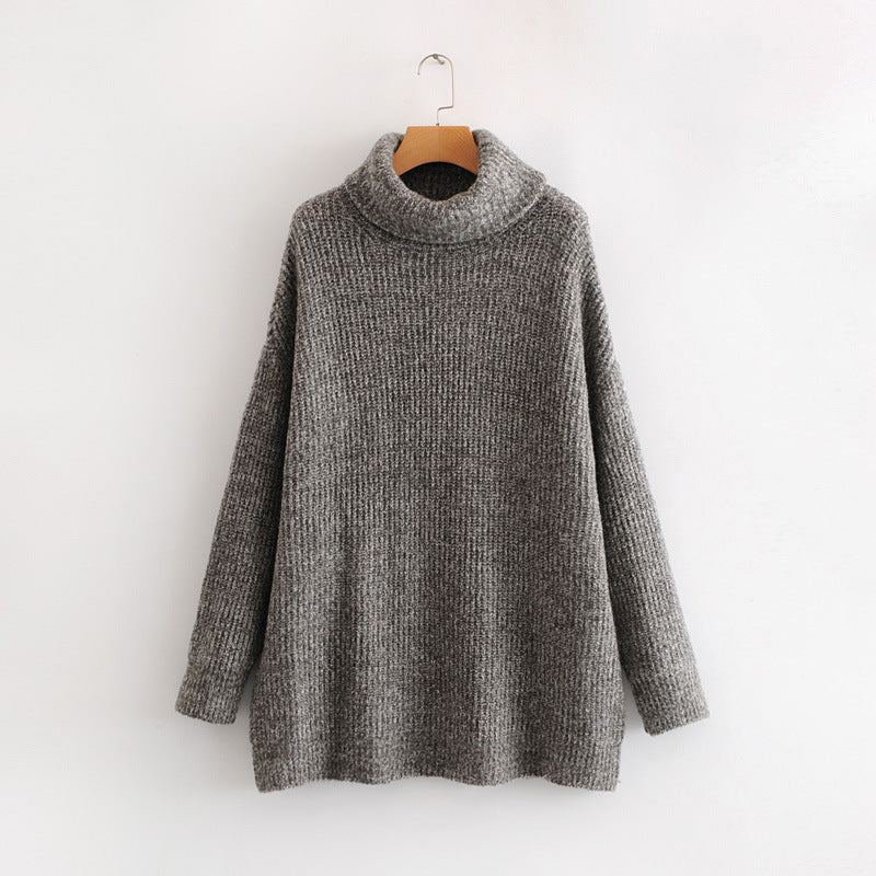 Turtleneck Sweater Women European Style Loose Knit