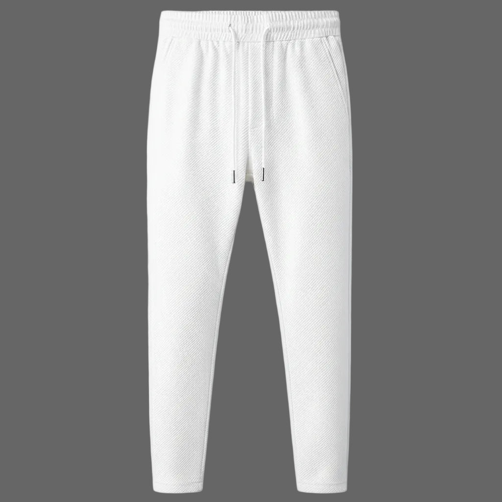 Twill Stretch White Trousers For Men