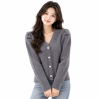 V-Neck Sweater Women Slim Cardigan Knit