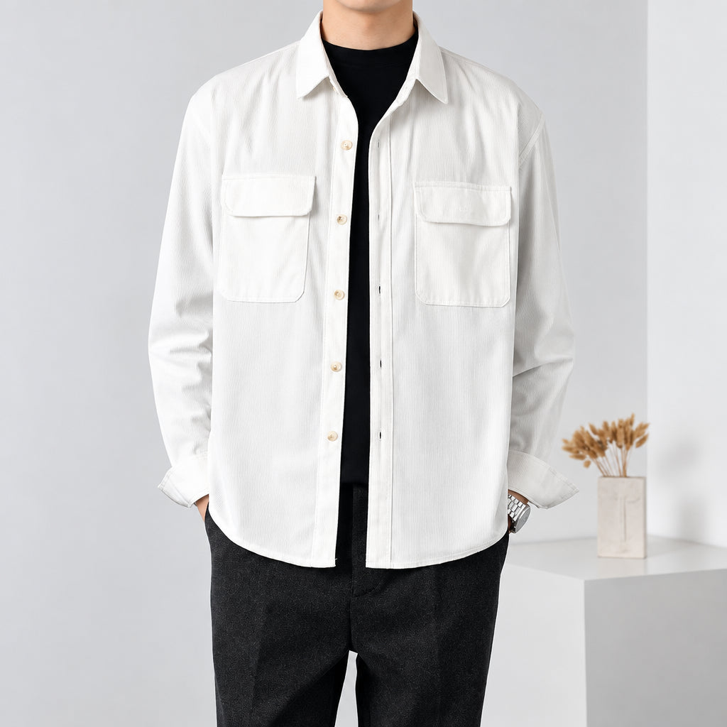 Vintage Corduroy Workwear Shirt for Men