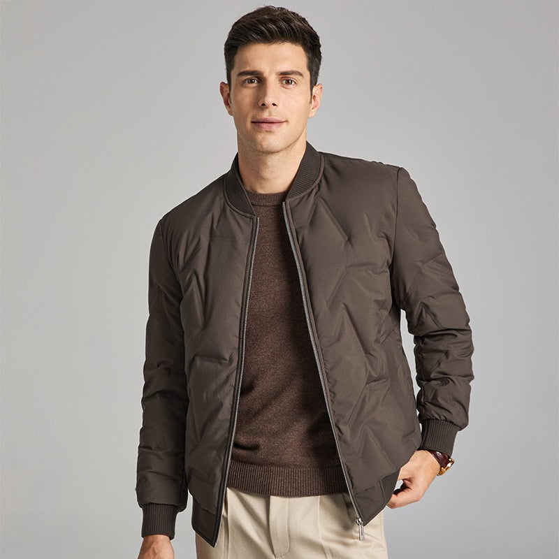 White Duck Down Thickened Winter Jacket for Men